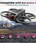 Avata 2 Drone ND Filter Set 6 Pack UV CPL ND8 ND16 ND32 ND64 for crisp exposure control with a scenic landscape background