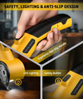 Rechargeable Cordless Electric Scissors With LED Light and Two Extra Blades for Cardboard Cutting 0.25 Inch Thick 320RPM Box Cutter Tool Great For Office And Home Use Easy To Handle ergonomic non-slip handle and LED light