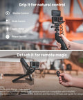 GoPro CapLock MantisPod Power 5000mAh Battery Grip Mount With Quick Release Charging Handle, being held and placed as a tripod