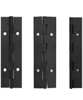 Six Pack Continuous And Piano Hinges For 4 Inch Openings In Black 304 Stainless Steel, 0.04 Inch Thick, Heavy Duty Hinges