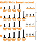 Must Have 3000Pcs Metric Screw Assortment Kit With 18 Sizes M2 Through M5, Includes Hex Button Head Cap Screws, Nuts, Washers And 4 Allen Wrenches