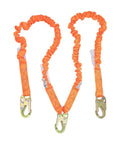 4.5 To 6 Ft Double Leg Stretch Lanyard With Internal Shock Absorber And Three Steel Snap Hooks For Fall Protection, Built Tough