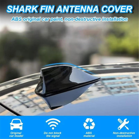 Universal Shark Fin Antenna Cover With Adhesive Tape For Cars SUVs And Trucks Black Durable Exterior Roof Top Aerial Base