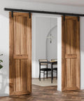 10ft Box Rail Sliding Barn Door Hardware Kit For Wall Mount Double Doors Built To Last Heavy Duty Black Exterior Box Track System