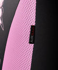 Close-up of pink mesh fabric and butterfly detail on Pink Lace Butterfly Car Seat Cover Set, airbag compatible, universal fit.