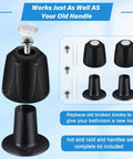 Matte Black Shower Knob Set For Verve Tub And Shower Handles 2 Piece Replacement with valve stem and screws, assembled