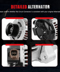 High Output 100 Amp Alternator For Toyota RAV4 2.4L 2006 2007 2008 Replacement Replaces 104210-4790, close-up views