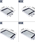 JUDYSSY Led Flood Light Ac100-265V Outdoor Floodlight Spotlight Ip65 Waterproo, showing 56W, 70W, 84W, and 98W models with dimensions.
