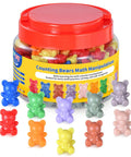 200 Pieces Counting Bears Set With Totally Awesome Color Sorting Toys For Preschool Kids Ages 3 Plus Easy Peasy Math Manipulatives in jar.