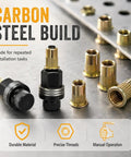All Purpose 77 Piece Carbon Steel Hand Rivet Nut Tool Set For Quick Rivnut Installations Ideal For DIYers And Pros In Metalworking Pipe Fittings Includes Multiple Sizes For Sheet Metal And Tubing Rugged Manual Nut Setter Kit carbon steel rivet nuts and manual setter
