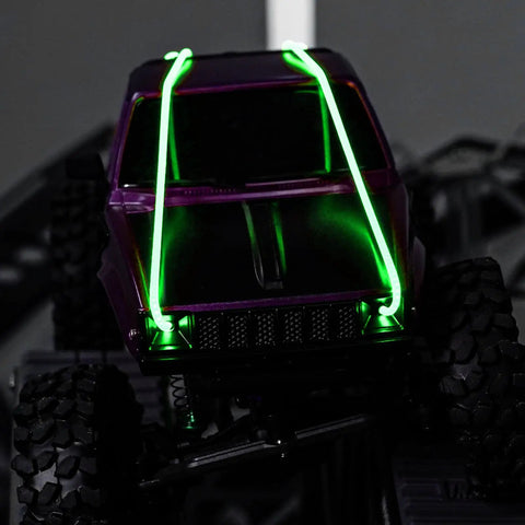 Green RC LED Strip Lights For TRX4M SCX24 1/24 1/18 Crawlers Upgrade Flexible Cuttable LED Tape For Curved Surfaces on RC vehicle