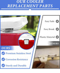 Cooler Hinges And Latch Replacement Kit For Igloo Coolers, showing stainless steel hinge and latch durability comparison.