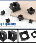 Badass Square Weld Nut Assortment 107 Pieces Covers M4 Through M14 Black Coarse Thread Carbon Steel tools for heavy duty jobs.
