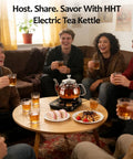 Group enjoying tea with Electric Tea Maker With Infuser For Herbal Tea, Fruit Tea, And Loose Leaf, No-Fuss Temperature Control in use.