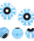 Lit Up Roller Skate Wheels 4 Pack Blue LED Quad Wheels For Outdoor Skating, Luminous Replacement Set For Adults, top view