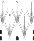 5 Pcs Sputnik Sinker Surf Fishing Weights Set Stainless Steel Long Tail Sinkers For Catfish And Surf Casting Ocean Breakwater River Beach Gear 5 Ounces Each