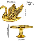 Stunning 4 Pack Swan Cabinet Knobs Featuring An Airy Flying Bird Silhouette And Exquisitely Textured Feather Detail, gold zinc material, 5.4cm size.