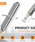 5 Pack Of 6 Inch Heavy Duty Weldable Bullet Barrel Hinges with Grease Fittings shown with dimensions and material details.