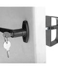Heavy Duty Shed Door Latch L-Handle Lock Kit With 2 Keys For Barn Doors, 4 1/2 Inch Stem, Chrome Plated Zinc Alloy With Black Powder Coat Finish