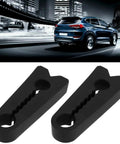 Universal Car Door Buffer Pads Beat The Rattle Blues And Stop Heavy Metal Thud On Everyday Drives Keep Cabin Sweet And Silent With Premium Rubber Damper Insulators That Grip Latch Loops Securely For Smooth Shuts Weekend Warriors Love This Setup, showing two black rubber damper pads for vehicle door latches.
