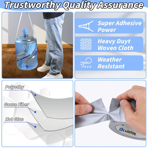 22 Pack Silver Duct Tape Bulk 2 Inch By 660 Yards Heavy Duty Waterproof All Weather Tape Tear By Hand No Residue Indoor Outdoor Repairs Industrial Professional Use Bulk Value Deal, silver duct tape held by hand