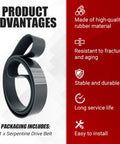 Top Grade Serpentine Drive Belt For Paccar Kenworth Peterbilt Trucks Replaces D84-1000-6122310 heavy-duty rubber material, showcasing its features.