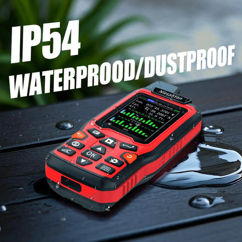 Built Tough Handheld GPS Surveying Tool With GPS GLONASS For Pro Grade, Real World Field Use, Perfect For Ranches, Gardens, Farmland And Parking Lots, Lightning Fast Positioning, Area Accuracy To 0.003 Acres, No Waypoint Saving, red IP54 waterproof unit