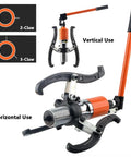 Hardcore Hydraulic Gear Puller Tool Kit Plus Wheel Bearing Separator Set Removes Gears Bushings Pulleys Vertically Or Horizontally With 5 Ton Capacity For Auto Repair Shops Mechanics Need Reliable Tough Tools To Yank Out Stuck Parts Fast, 2- and 3-claw