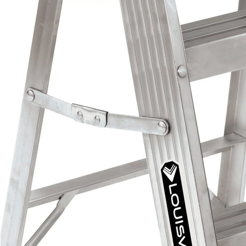 2-Foot Aluminum Step Stool For Industrial Use - Heavy-Duty 300-Pound Capacity, Rugged Gusset Bracing, Type IA AS3002, Lightweight 2-Step Ladder For Easy Low-Reach Tasks, aluminum brace detail
