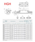 Technical diagram of the 2 Piece 800mm HGR20 Linear Guide Rail Kit With 4 HGH20CA Carriages For DIY CNC Routers, dimensions listed.