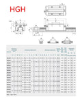 HGR20 300mm Linear Guide Rail Kit With Two 300mm Rails Four Heavy Duty Bearing Blocks AntiReverse SFU1605 300mm Ballscrew Nut Housing BF12 BK12 Coupling For High Precision CNC Motion System dimension chart