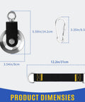 Upgraded 90mm Aluminum Pulley Wheel For Your Home Gym Setup Boss Grade Heavy Duty With 600 Lbs Max Load dimensions shown