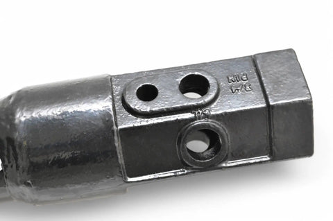 Close-up of 2 inch hex drive on Heavy Duty 6 Inch Rock Auger Bit with black finish for easy earth drilling in tough soils.