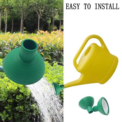 Pro Grade Heavy Duty Watering Can Rose Head Replacement Sprayer Nozzle for garden cans, green with metal front and rubber base, watering plants.