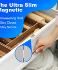 Heavy Duty 20 Pack Black Cabinet Magnets With 0.08 Inch Stainless Steel Latches used in kitchen drawer for easy locking