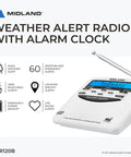 WR120B NOAA Emergency Weather Alert Radio With Localized Programming, Trilingual Display, showing weather alert features.