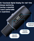 Nacs Vehicle To Load Converter For Hyundai Kia Genesis Ev with digital display showing power stats for camping use.