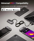 Duo USB-C Thermal Camera For iPhone iPad And Android, 512x384 Super Resolution, 256x192 IR Imaging, connected to devices