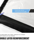 Universal Ev Charger Port Cover Waterproof All Weather Guard Top Shelf Slick Build Beats Rain And Snow Keeps Your Electric Ride Charging No Sweat Season After Season close-up of double layer reinforcement on leather edges