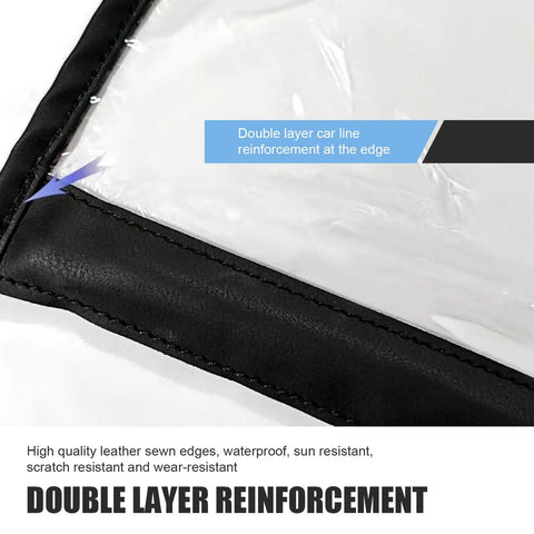 Universal Ev Charger Port Cover Waterproof All Weather Guard Top Shelf Slick Build Beats Rain And Snow Keeps Your Electric Ride Charging No Sweat Season After Season close-up of double layer reinforcement on leather edges