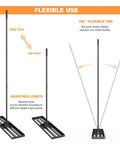 Heavy Duty Lawn Leveling Rake With 36 Inch Head And 7.2 Ft Handle showing adjustable pole and flexible use options