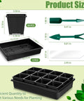 5 Piece Seed Starter Tray Kit With 60 Square 3.5 Inch Pots, No Drain Holes On Trays, Includes 60 Plant Tags And 2 Mini Gardening Tools