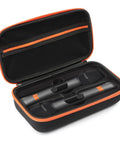 Durable Oxford Microphone Case For JBL Wireless Two Mic System Grab And Go Mic Storage Portable Box Color A open view with mics