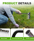 Heavy Duty Weeding Rake Version 2 With 5 6 7 8 Teeth Carbon Steel Garden Tool for yard and lawn weeding long handle view
