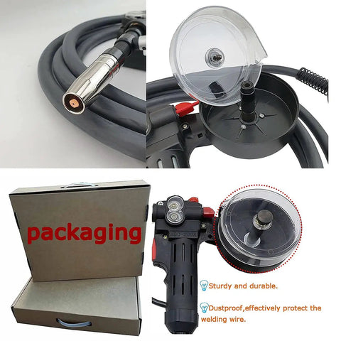 Heavy Duty 200 Amp Aluminum Spool Gun For Mig Torch Welders With 16.4 Ft Cables Fits Miller 210 Spoolmate 3035 packaging
