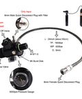 High Pressure Fill Station 4500 PSI with Dual Gauge and 20 Inch Hose, detailed view with connections and gauges