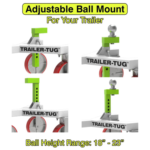 Adjustable Ball Mount for Heavy Duty Trailer Tug Man Moves Rv And Boat Trailers Up To 20K Lbs Capacity With 3500 Lb Tongue Weight Max.
