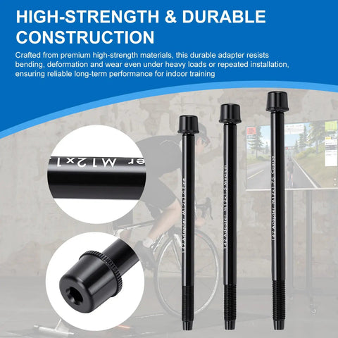 Premium Thru Axle Adapter Kit For Shkalacar Wahoo SNAP With Triple M12 Thread Compatibility And Precision Alloy Steel Build For A Cool Ride, black CNC adapter set