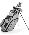 Golf Cart Bag With 14 Way Top Divider And Full Length Dividers 2 In 1 Design Dual Shoulder Straps Sturdy Support Legs