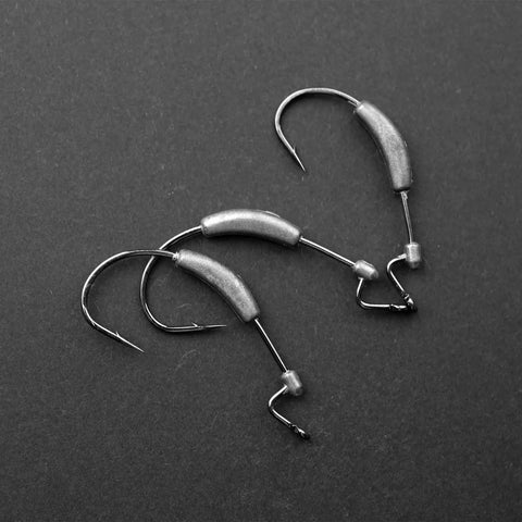 Weighted Swimbait Hooks With Molded Bait Keeper Weedless EWG Worm Hooks Sizes 1/16 Oz 1/8 Oz 3/16 Oz 1/4 Oz 2/0 3/0 4/0 5/0 Unpainted